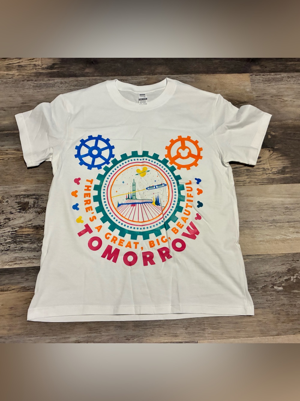 Disney Tomorrowland Space Mountain Inspired White T-Shirt Size Medium